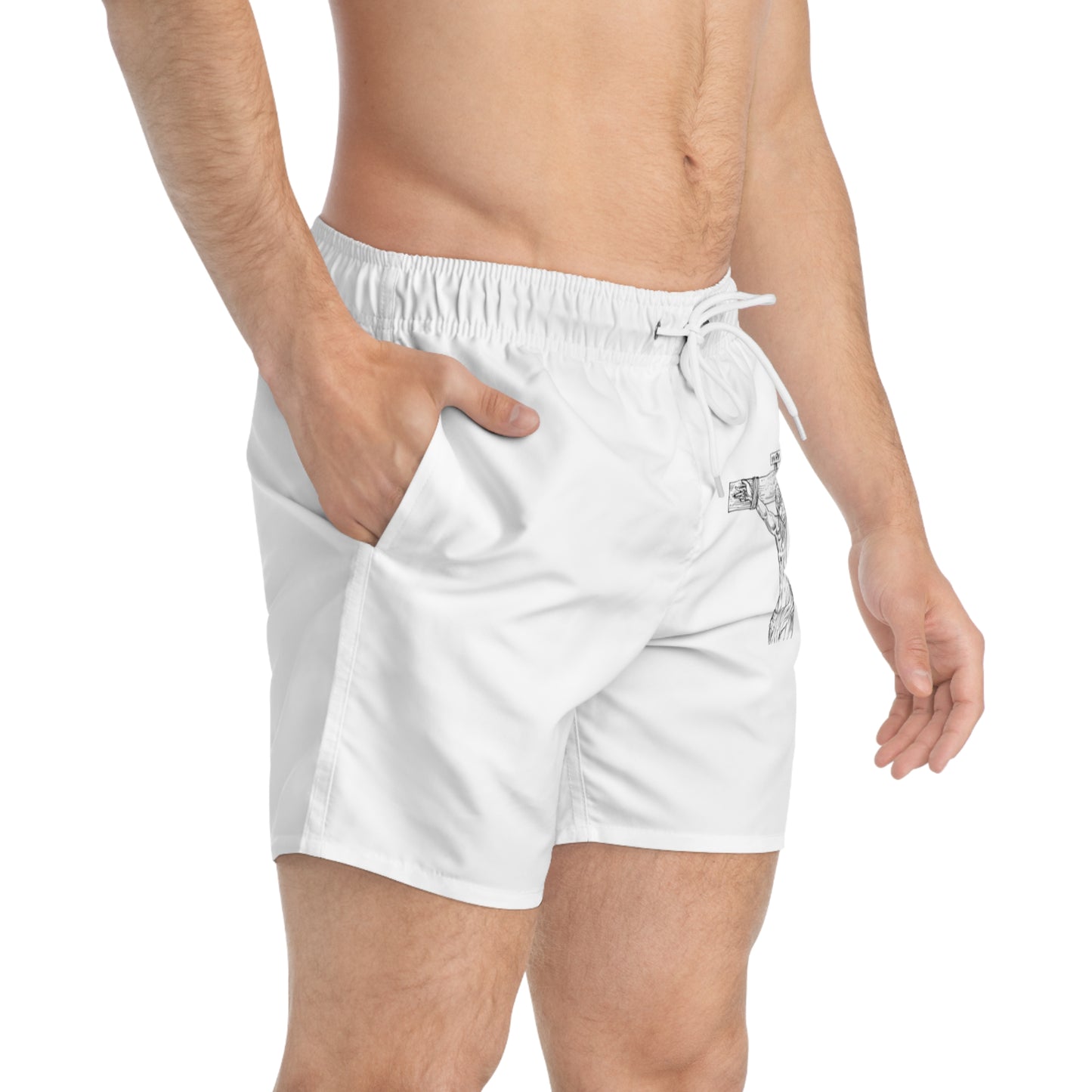 Men’s “Christ on the cross” white trunks/shorts