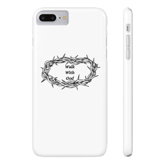 “Walk with God + Crown of Thorns” phone case