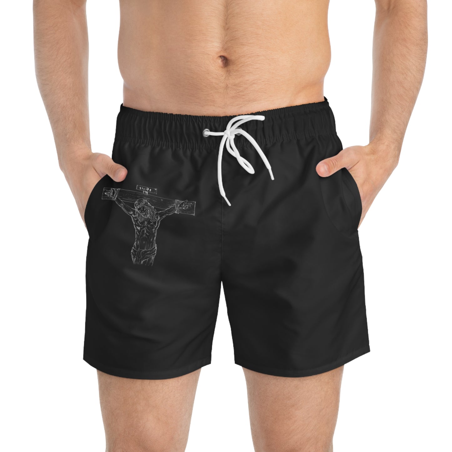 Men’s “Christ on the cross” black trunks/shorts